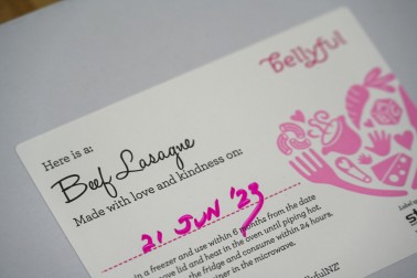 One of the Bellyful labels