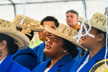 Singers perform waiata during the ceremony