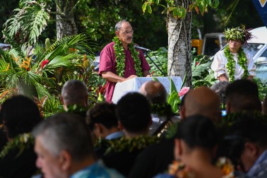Cook Islands Minister of Education Mr Vaine Mokoro speaks