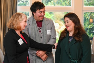 Michelle Kitney, Chief Executive for Volunteering New Zealand, Reagan Mitchell, and Dame Cindy