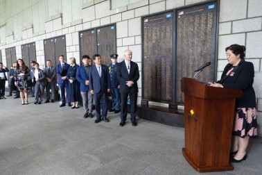 Speaking at the War Memorial of Korea