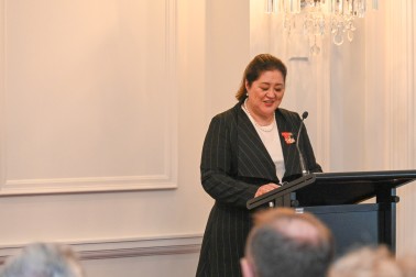 Dame Cindy addressing the gathering