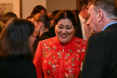 Dame Cindy in conversation with attendees