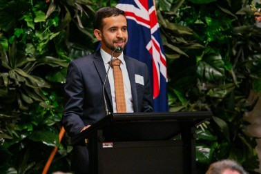 Juan Lara, Former President of the Latin America NZ Business Council Young Professionals Network, addresses the gathering