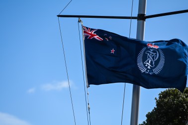 The New Zealand Police Flag flying at the Royal Police College