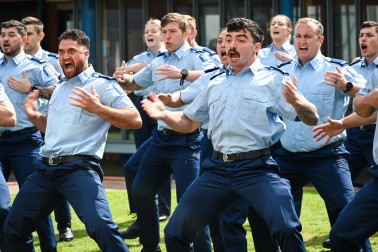 Recruits perform the New Zealand Police haka