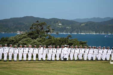 Navy personnel at Waitangi Treaty Grounds
