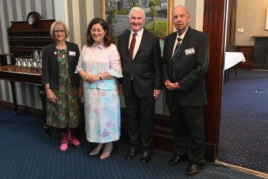 Dr Peggy Burrows, Christchurch Business Club President, Dame Cindy; Dr Davies, and Mr Warren Head, Committee Member