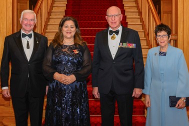 His Excellency Dr Richard Davies, Her Excellency Dame Cindy Kiro, His Excellency General the Honourable David Hurley AC DSC (Retd), and Her Excellency Mrs Linda Hurley