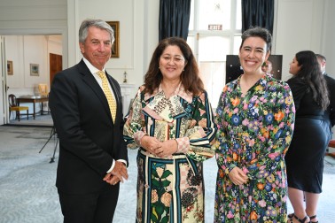 Judge Peter Boshier, Dame Cindy and Dr Claire Achmad