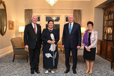 Dr Davies and Dame Cindy with the Australian Governor-General, General the Honourable David Hurley and Mrs Linda Hurley