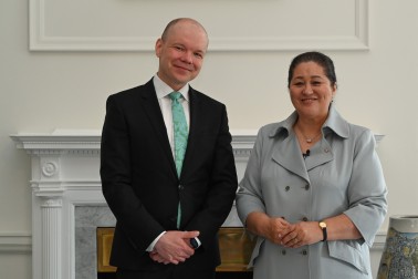 HE Mr Arto Haapea, Ambassador of Finland meeting Dame Cindy