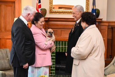 Lucy greeting His Highness and His Good Lady