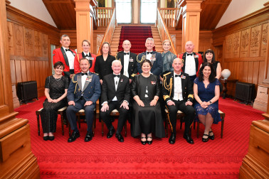 Their Excellencies with Defence Force Chiefs and their partners