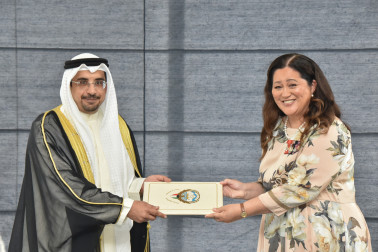 HE Sheikh Sabah Naser Humoud Almalik Alsabah and Dame Cindy Kiro