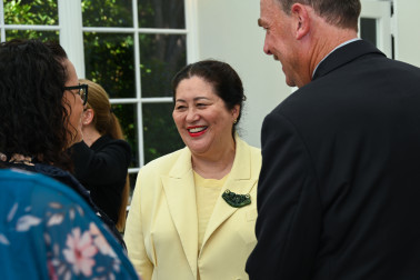 Dame Cindy in conversation with guests