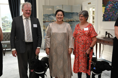 Dame Cindy with Clive Lansink and Judy Small