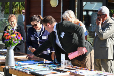 Dame Cindy with Darrel Hall, General Manager, learning about the history of the Centre
