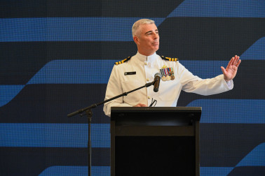 Commander Rob Hall, Royal New Zealand Navy, speaks