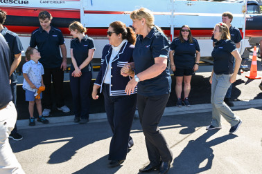 Dame Cindy with Carolyn Tapley, Board Member of Coastguard Canterbury and Coastguard New Zealand