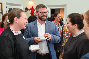 Dame Cindy in conversation with guests