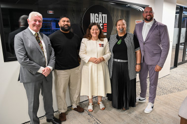 Their Excellencies with hosts Phoenix Ruka, Marcia Hopa and Luke Bird