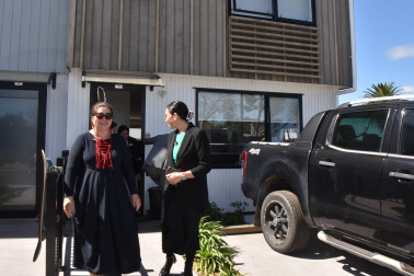 Dame Cindy was invited to see one of the housing units with Tia Ashby, CEO Te Hau Ora o Ngapuhi