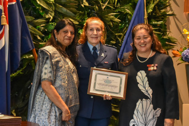 Dame Cindy with Ranjna Patel and Senior Sergeant Sharon Price