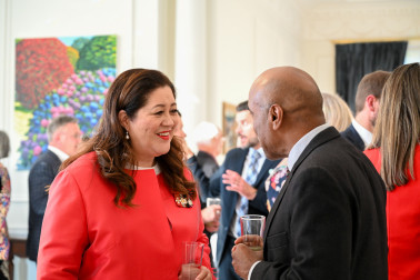 Dame Cindy with a guest at the Council for International Development dinner