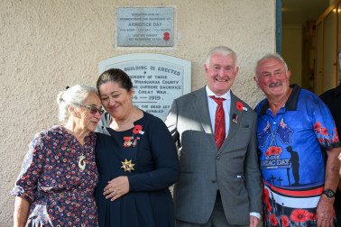 Dame Cindy and Dr Davies outside the Whangaroa RSA