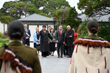 HE Mr Phan Minh Giang is welcomed by the haka pōwhiri