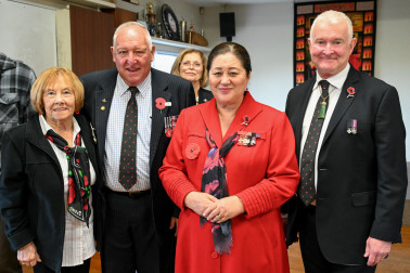 Their Excellencies with Bob Pettis from the Te Atatū RSA