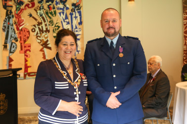Constable David Goldfinch, of Auckland, New Zealand bravery medal for an act of bravery
