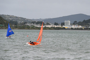 Two Hansa 303 boats racing around buoys 