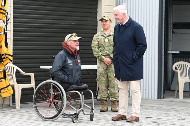 Dr Davies speaking with Sailability mentor Darrell Smith