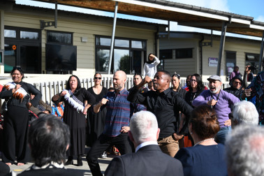 A haka after the pōwhiri