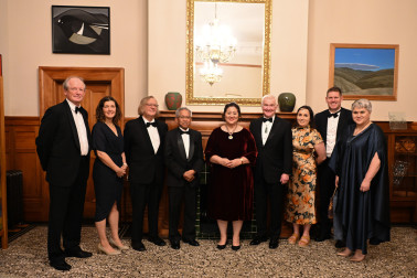 Dame Cindy and the official party for the Asia Forum/ASEAN dinner