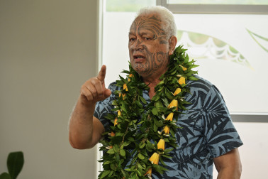 Kaumātua Joe Harawira speaking at the welcome