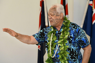 Kaumātua Joe Harawira delivering a karakia