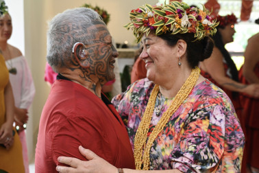 Dame Cindy and Tama Iti