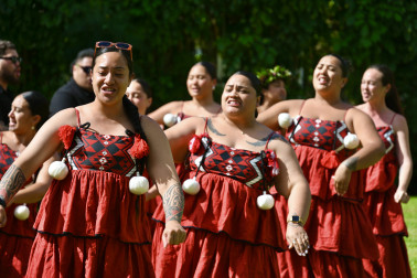 The kapa haka group perform