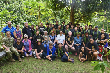 Dame Cindy and Dr Davies with the wider Kōrero o te ‘Ōrau team and supporters