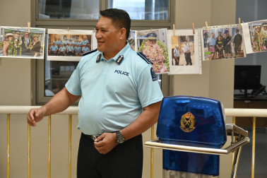 Cook Islands Police Commissioner Teokotai Joseph speaks 