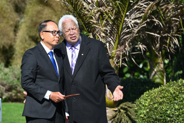 HE Mr Chatoulong Bouasisavath, Ambassador of the Lao People’s Democratic Republic and Mr Joe Harawira, kaumātua