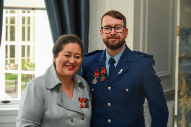 Dame Cindy with Constable Ryan Gordon