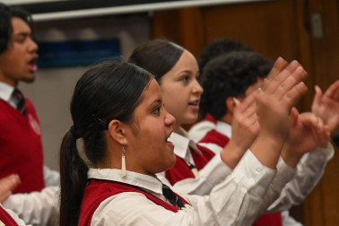 Rutherford College's kapa haka group perform