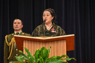 Dame Cindy delivering her remarks