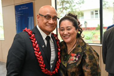 Oscar Kightley and Dame Cindy
