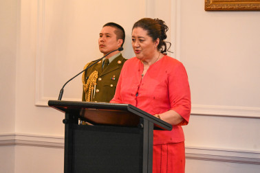 Dame Cindy delivers her speech