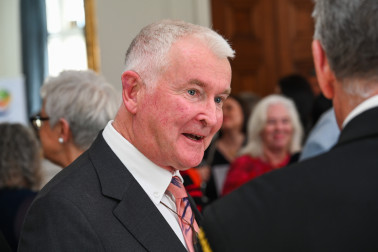Dr Davies in conversation with guests